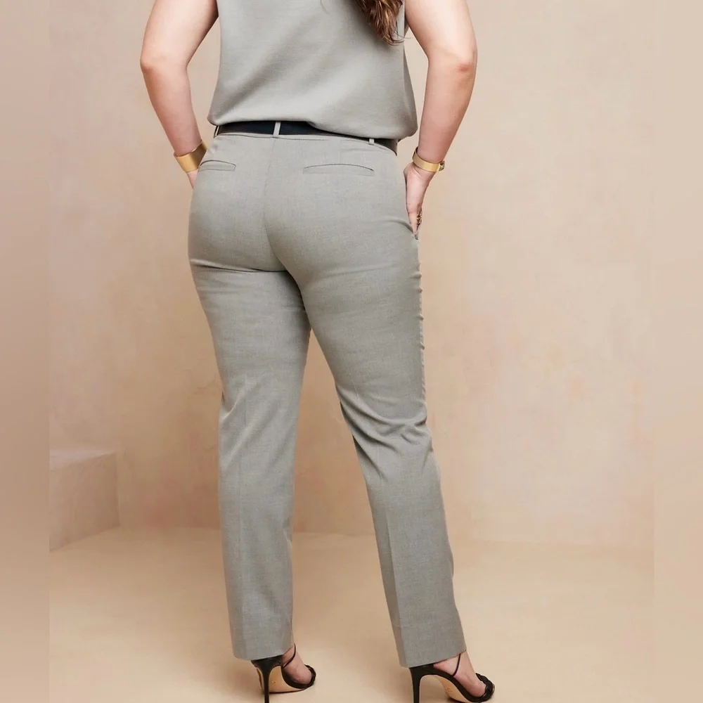 New Banana Republic Grey Heather Ryan pant Size 18 16 Slim Fit straight leg BR28 - Picture 4 of 15